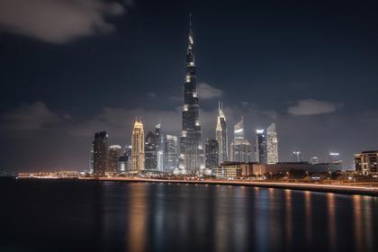 Dubai skyline at night